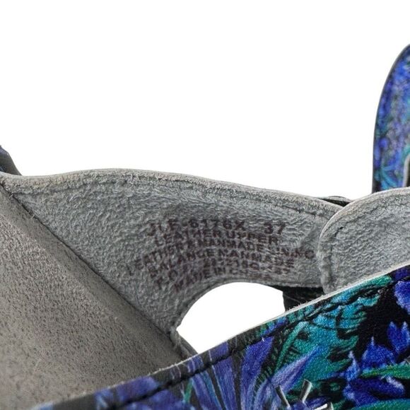 Alegria blue floral leather adjustable slide Julee sandal size 37 (7-7.5). NWOT - Picture 8 of 10